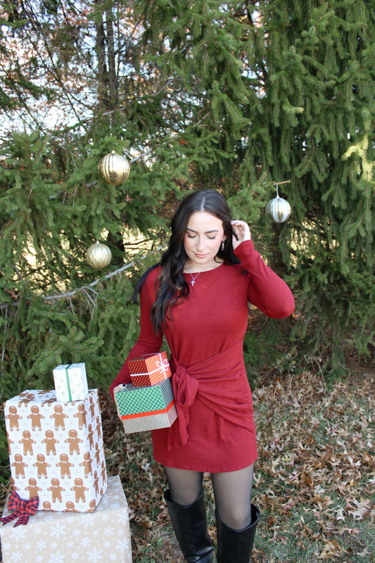 Cranberry Tie Dress