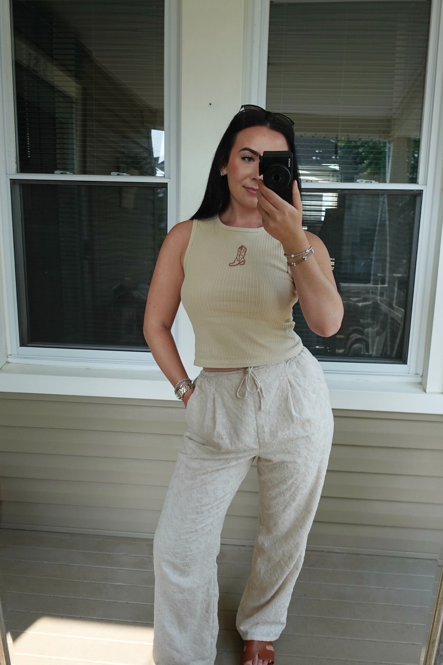 flowy floral beach pant