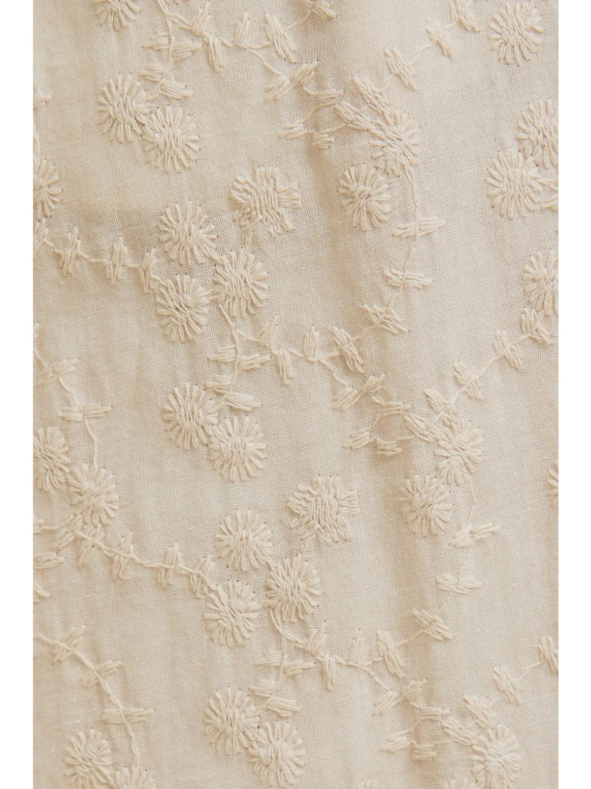 embroidered floral tan pants