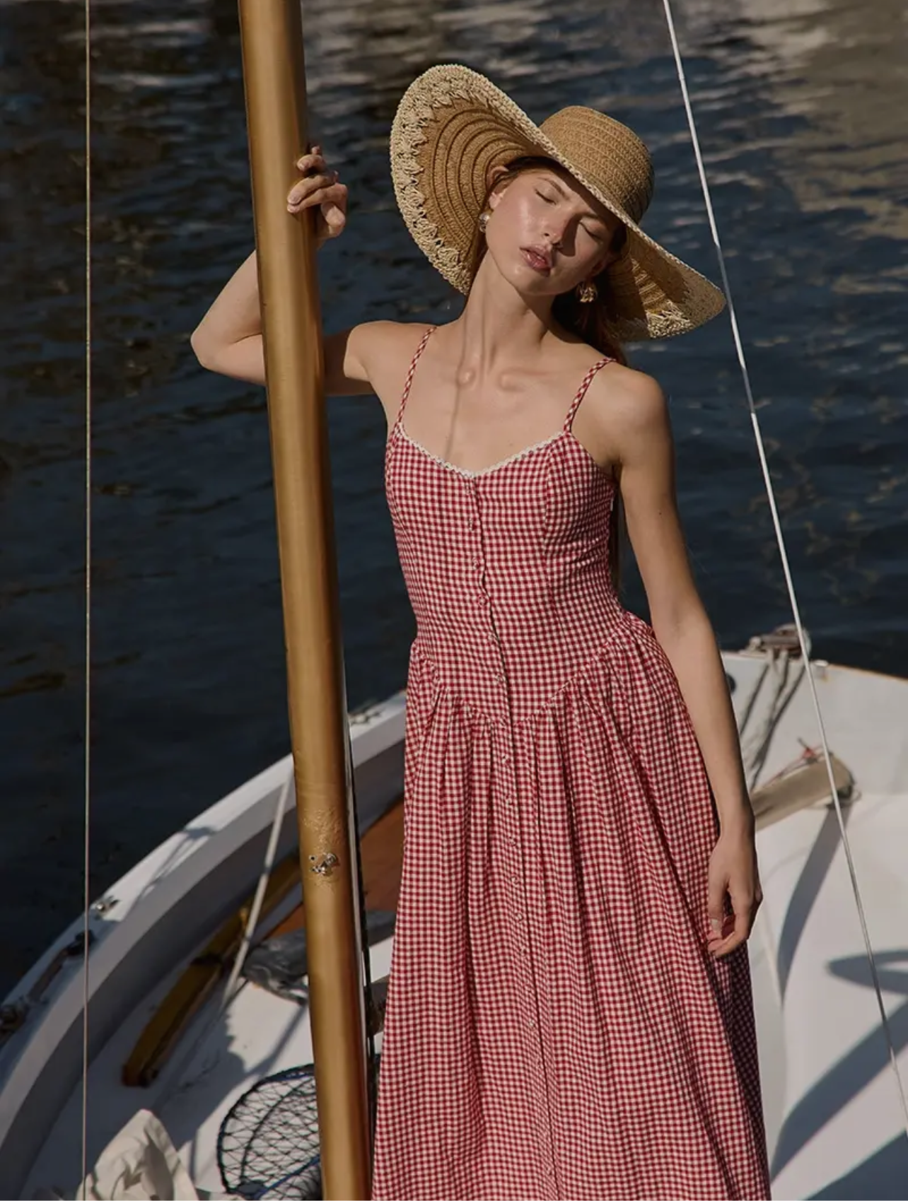 gingham maxi dress