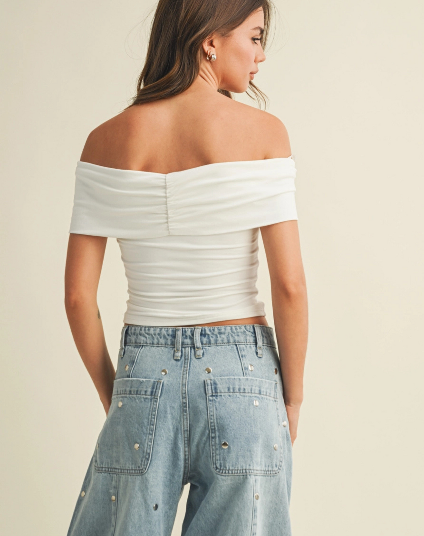 ivory off the shoulder top