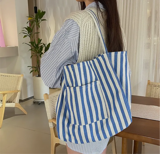 Organic Striped Tote