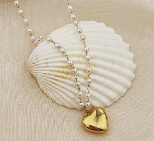 Pearl and Heart Necklace