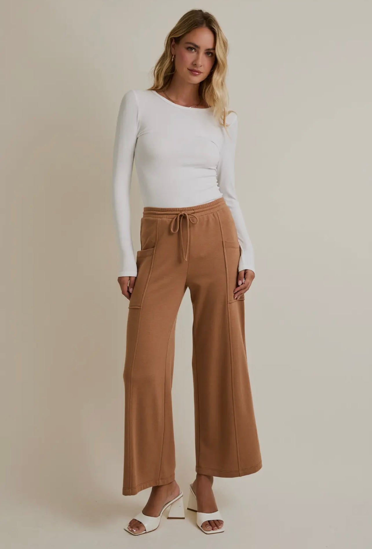 Tan Kick Flare Bottoms