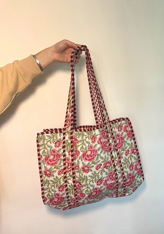 Red Quilted tote
