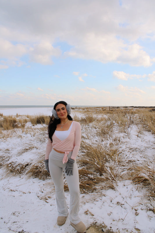 Soft Knit Foldover Flare Pants