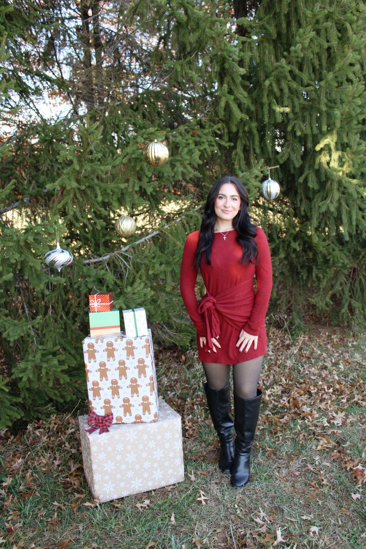 Cranberry Tie Dress