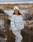 Blue Ivory One Shoulder Sweater