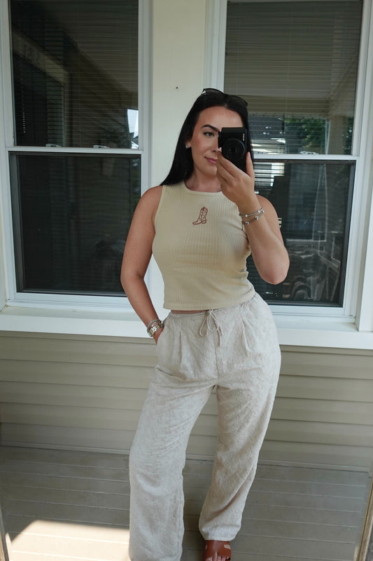 flowy floral beach pant