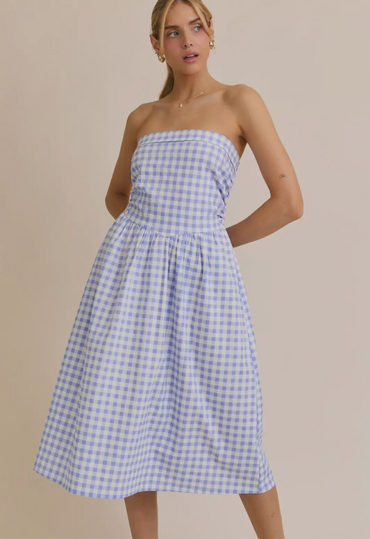 strapless midi dress