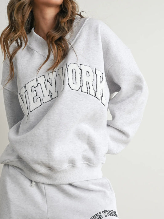 New York or No Where V Neck Sweatshirt