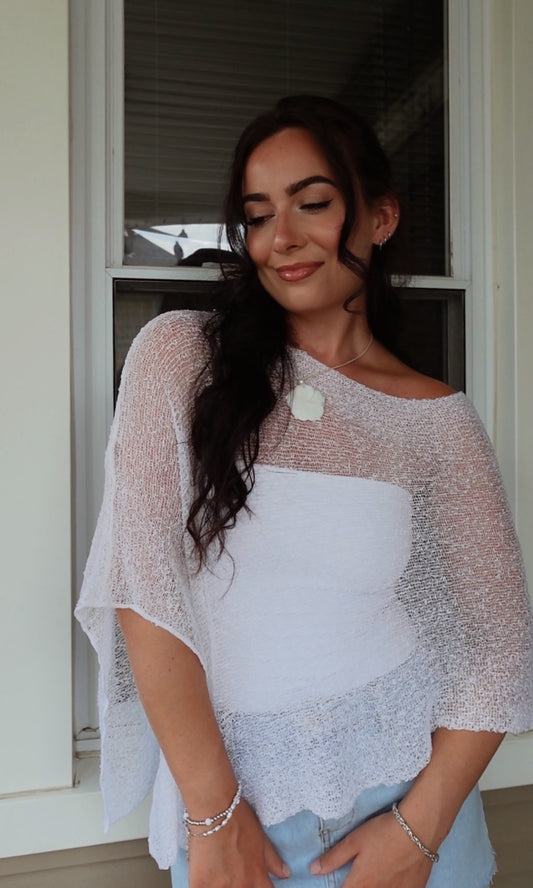 white shawl poncho 