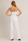 cotton white drawstring pants